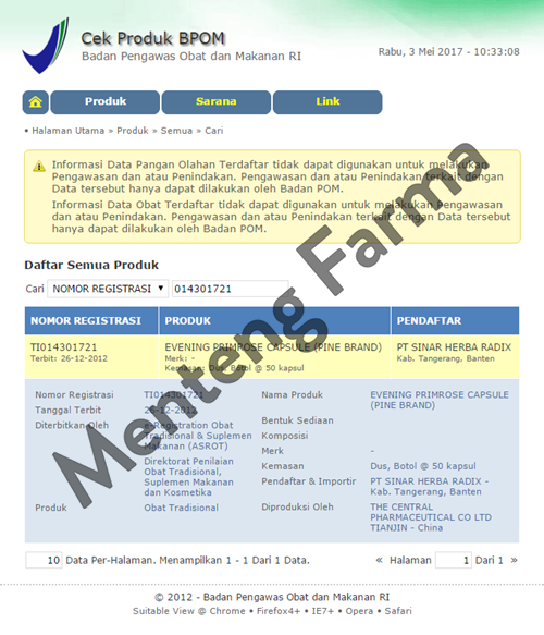 Evening Primrose Soft Capsules - Menteng Farma