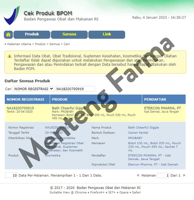 Probaby Bath Cheerful Giggle 200 mL - Sabun dan Shampoo Bayi - Menteng Farma