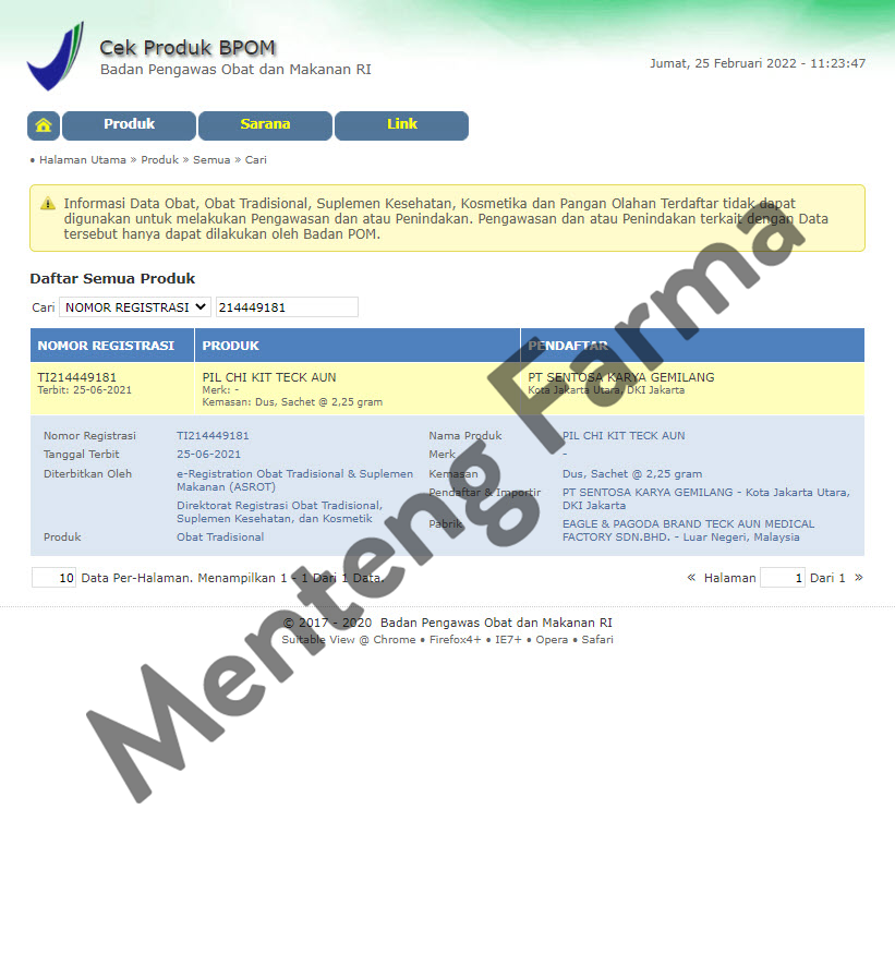 Pil Chi Kit Teck Aun (12 bungkus) - Menteng Farma
