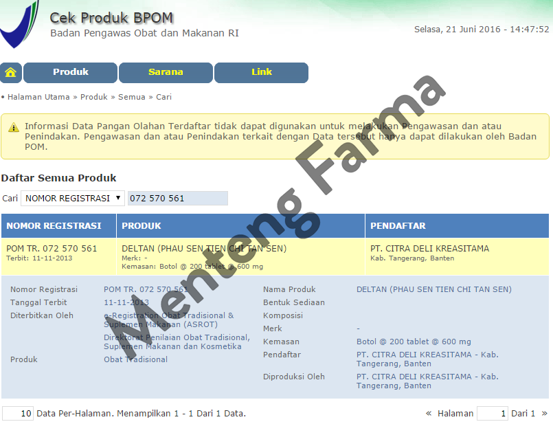 Phau Sen Tien Chi Tan Sen Phien (Deltan) - Menteng Farma