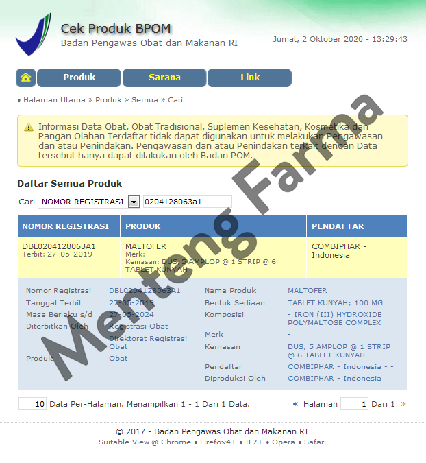 Maltofer Fol Tablet Kunyah 6 Tablet - Tablet Kunyah Obat Anemia - Menteng Farma