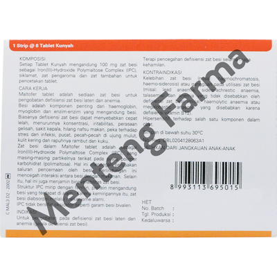 Maltofer Fol Tablet Kunyah 6 Tablet - Tablet Kunyah Obat Anemia - Menteng Farma