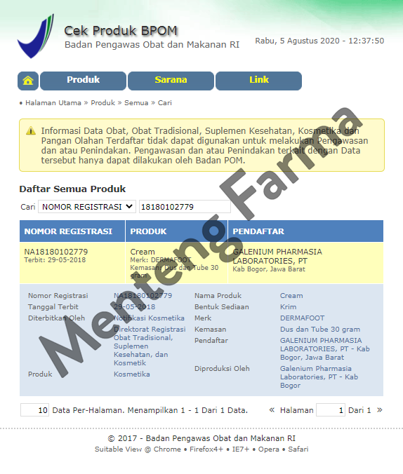 Dermafoot Cream - Krim Perawatan Tumit Kering dan Pecah Pecah - Menteng Farma