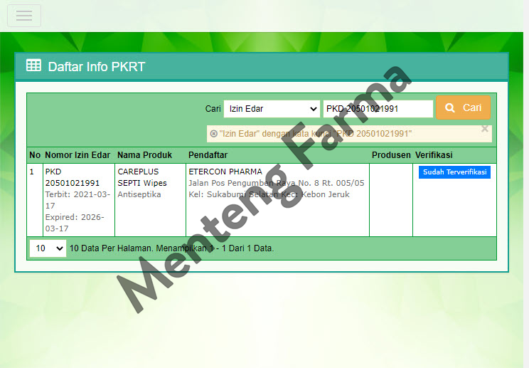 Care Plus Septi Wipes Isi 10 Lbr - Tisu Basah Antiseptik Double Protection - Menteng Farma