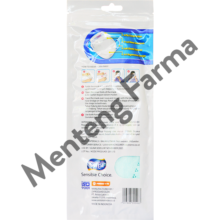 Sensi Convex Mask Earloop Isi 20 Pcs - Menteng Farma