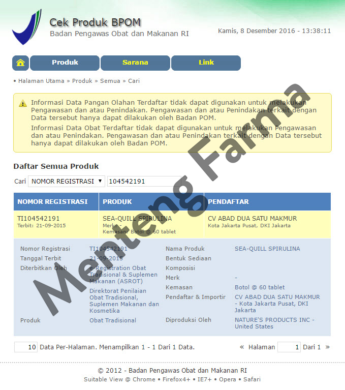 Sea-Quill Spirulina - Menteng Farma