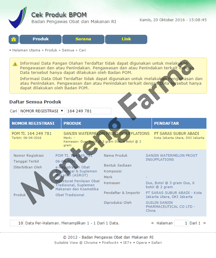 Sanjin Watermelon Frost Insufflations - Menteng Farma