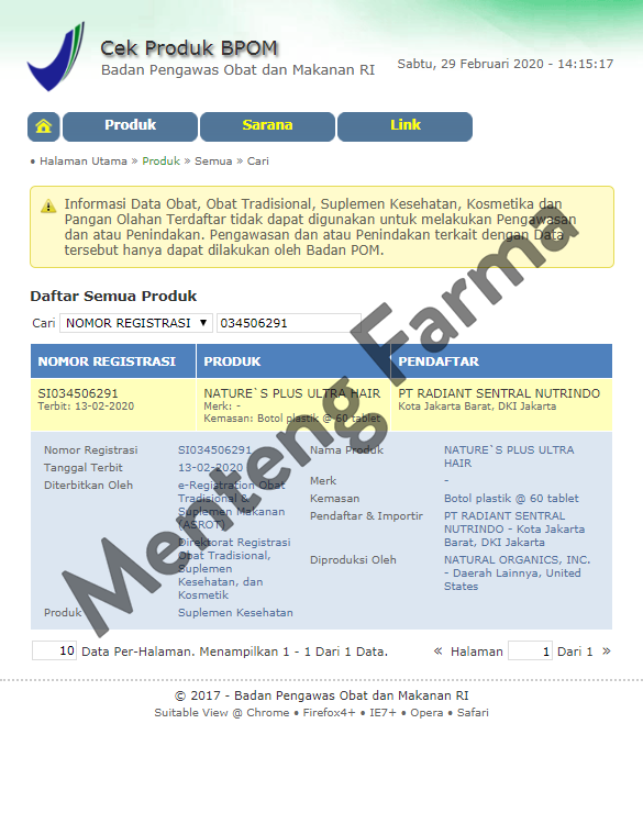 Natures Plus Ultra Hair 60 Tablet - Suplemen Kesehatan Rambut - Menteng Farma