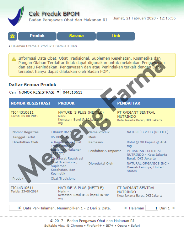 Natures Plus Nettle 30 Kapsul - Suplemen Prostat, Asam Urat, Rematik - Menteng Farma