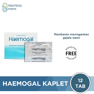 Haemogal Kaplet - Meringankan Gejala Wasir, Ambeien, Sulit BAB - Menteng Farma