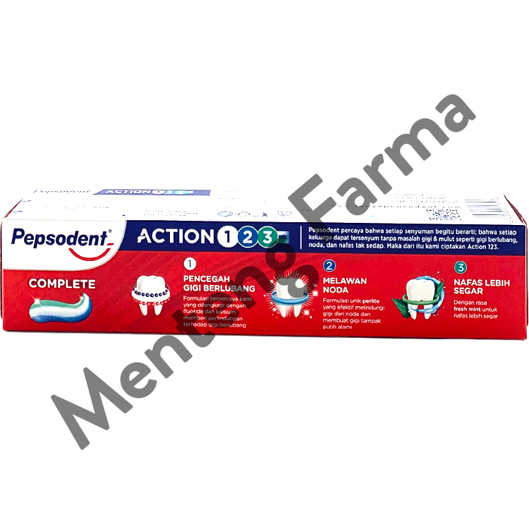 Pepsodent Action 123 Complete 190 Gr - Mencegah Gigi Berlubang, Membuat Gigi Tampak Putih dan Nafas - Menteng Farma