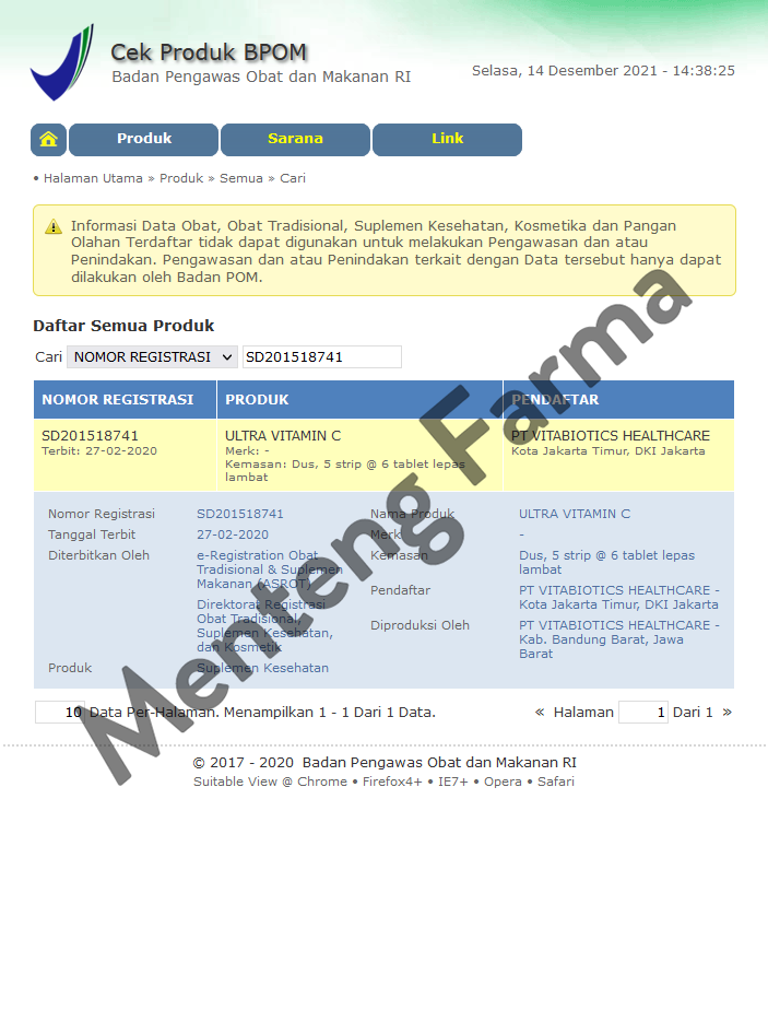 Vitamin C 500mg Vitabiotics Ultra - Meningkatkan Daya Tahan Tubuh - Menteng Farma
