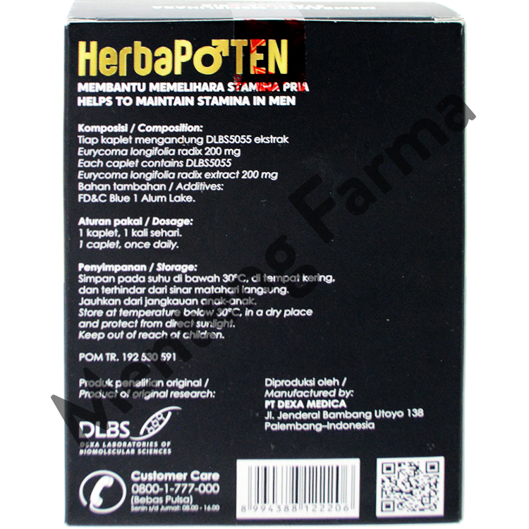 Herbapoten 30 Kaplet - Suplemen Stamina Pria - Menteng Farma