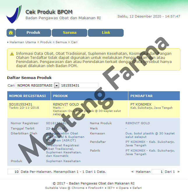 Renovit Gold 30 Kaplet - Suplemen Multivitamin Khusus Orang Tua - Menteng Farma