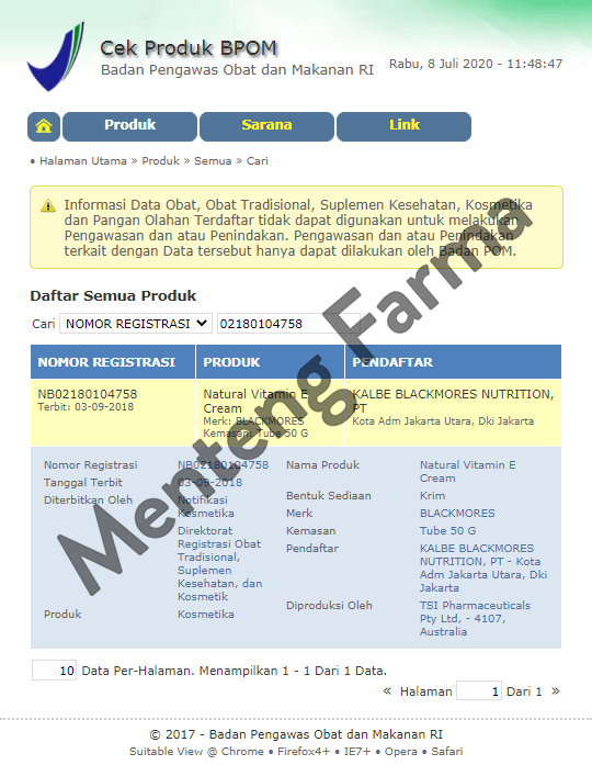 Blackmores Natural Vitamin E Cream 50 Gram - Menteng Farma