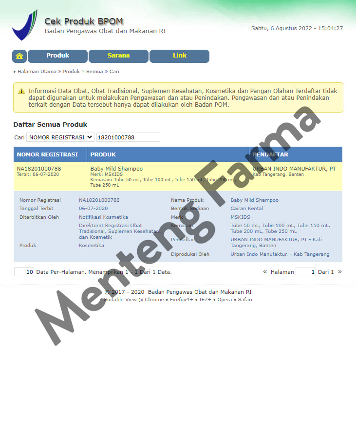 Ms Glow Kids Baby Mild Shampoo 250 mL - Shampoo Khusus Bayi dan Anak Tidak Pedih di Mata - Menteng Farma