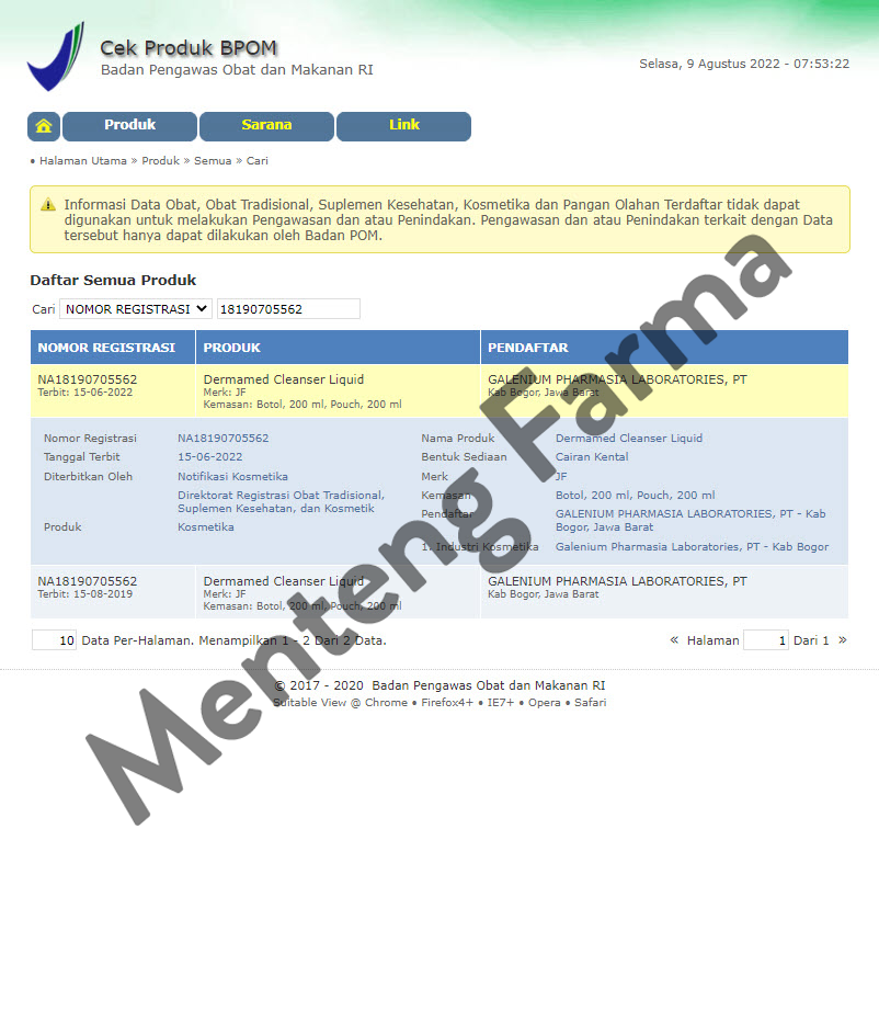 JF Dermamed Liquid Cleanser Bottle 200 mL - Sabun Antibakteri untuk Gatal Gatal Kulit - Menteng Farma