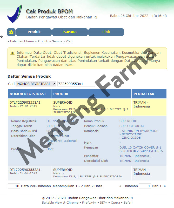Superhoid Suppositoria Isi 6 - Anti Nyeri Hemoroid, Wasir, Ambeien - Menteng Farma