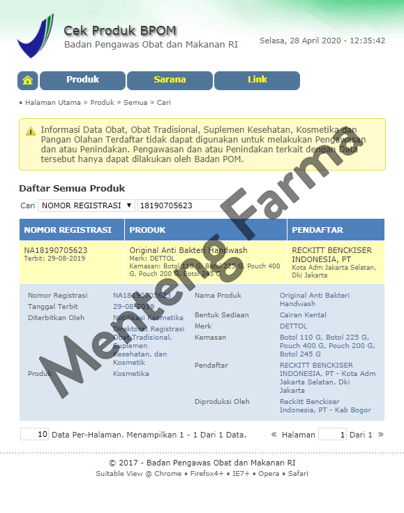 Dettol Handwash Original 110 ML - Sabun Cuci Tangan Antibakteri Aroma Pine - Menteng Farma