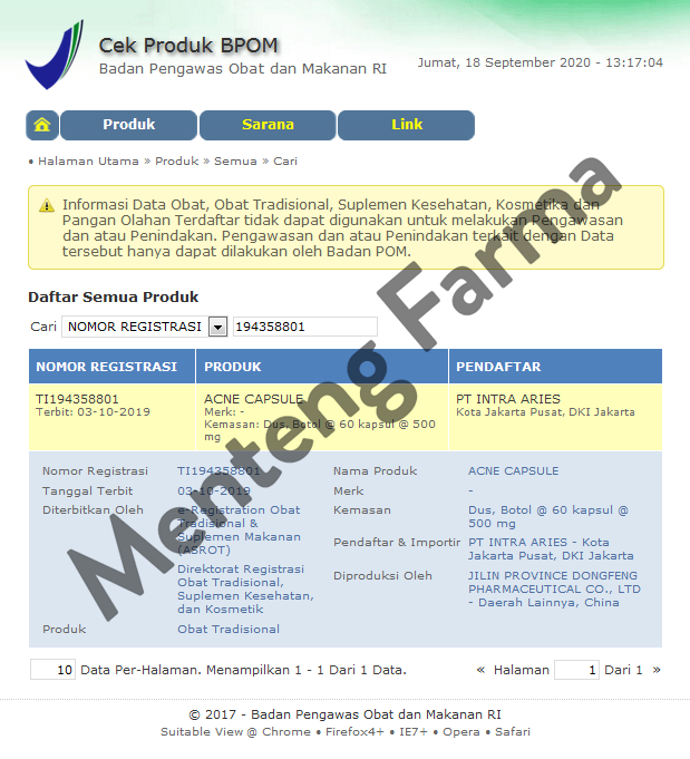 Acne Capsule - Obat Jerawat - Menteng Farma