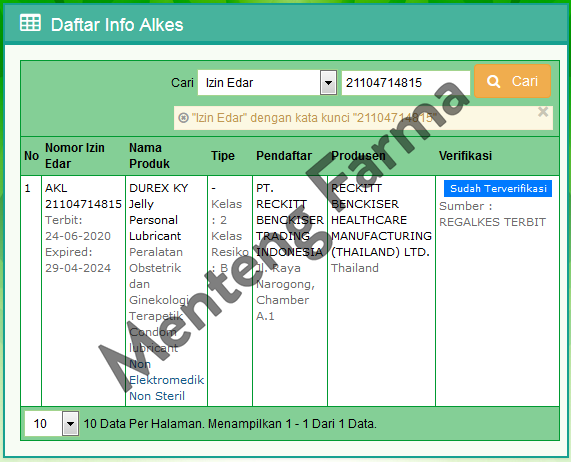 Durex KY Jelly Lubricant 50 Gr - Pelumas Durex K-Y Lubrikan - Menteng Farma
