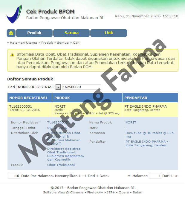 Norit Karbon Aktif 40 Tablet - Obat Diare, Kembung, dan Penyerap Racun - Menteng Farma