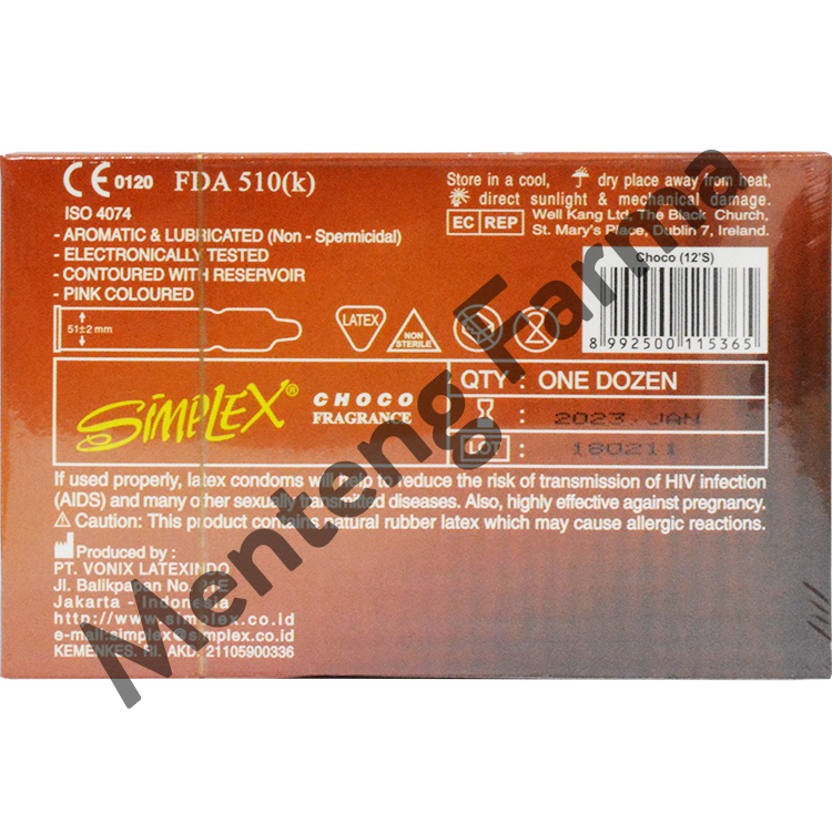 Kondom Simplex Choco Fragrance - Isi 3 - Menteng Farma