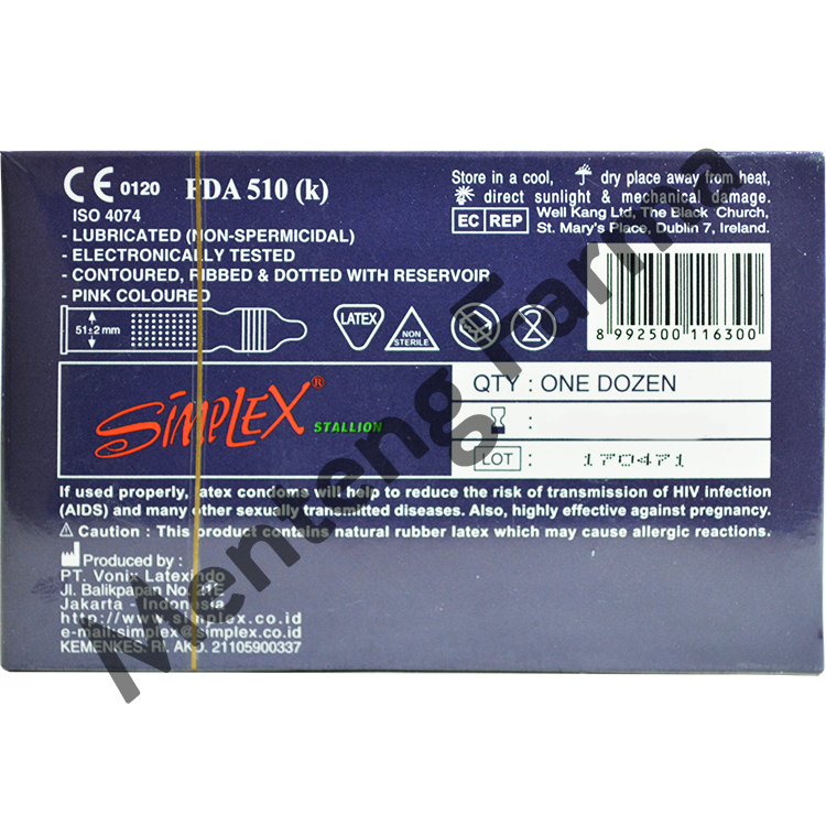 Kondom Simplex Stallion - Menteng Farma