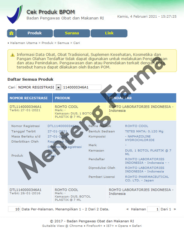 Rohto Cool Eye Drop 7 mL - Obat Tetes Mata Merah akibat Iritasi Ringan - Menteng Farma