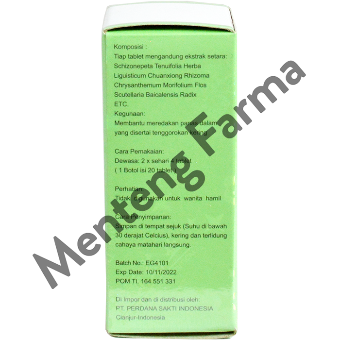 Huang Lien Shang Ching Pien - Isi 20 Tablet - Menteng Farma