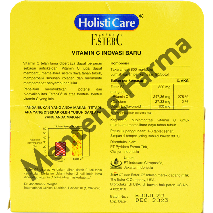 Holisticare Ester C 90 Tablet - Suplemen Vitamin C & Daya Tahan Tubuh - Menteng Farma