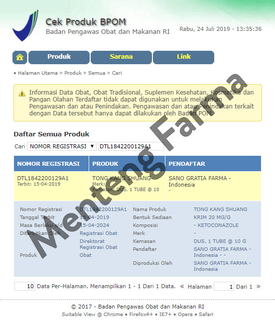 Tong Kang Shuang - Salep Obat Jamur Panu Kadas Kudis Kurap Dan gatal - Menteng Farma