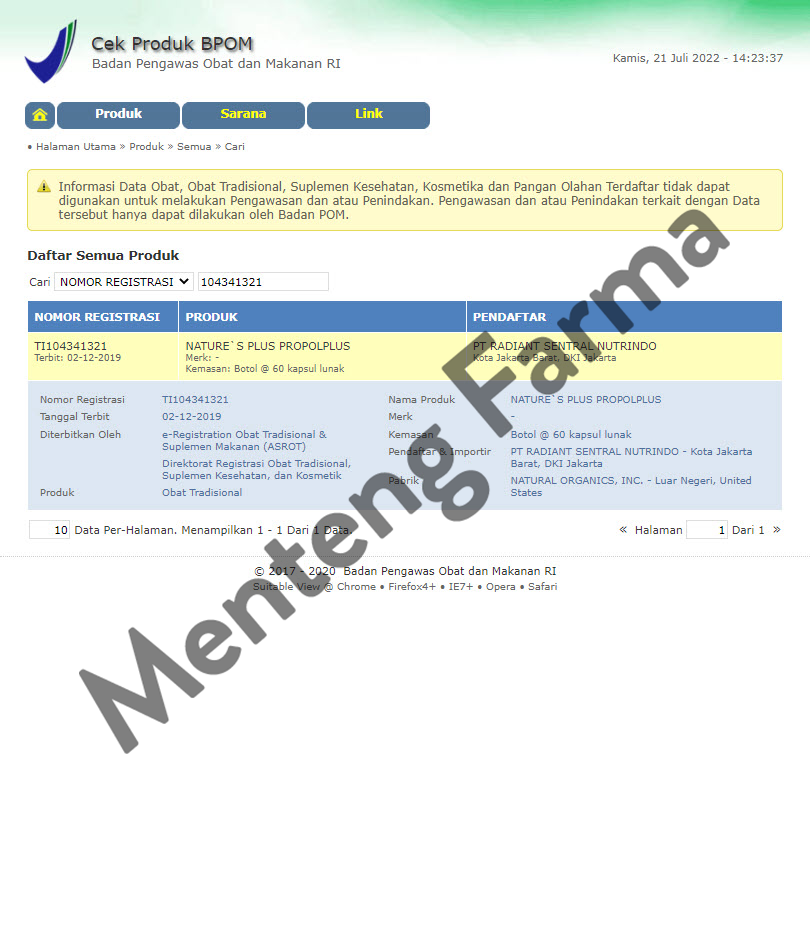 Natures Plus Propolplus Propolis With Bee Pollen 60 Kapsul Lunak - Menteng Farma