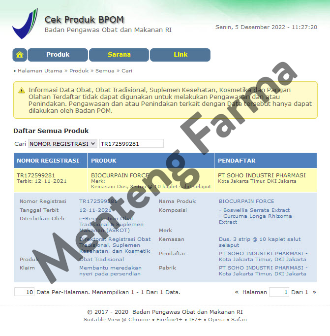 Biocurpain Force 10 Kaplet - Pereda Nyeri Persendian - Menteng Farma