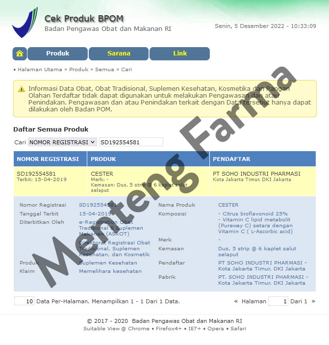 Cester Vitamin C 6 Kaplet - Vitamin C Lipid Metabolite - Menteng Farma
