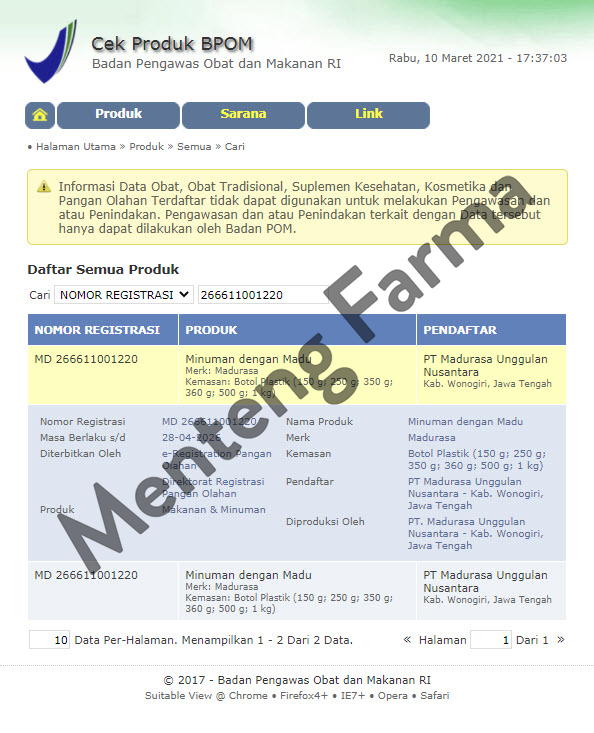 Madurasa Original 150 Gram - Minuman Rasa Madu Asli - Menteng Farma
