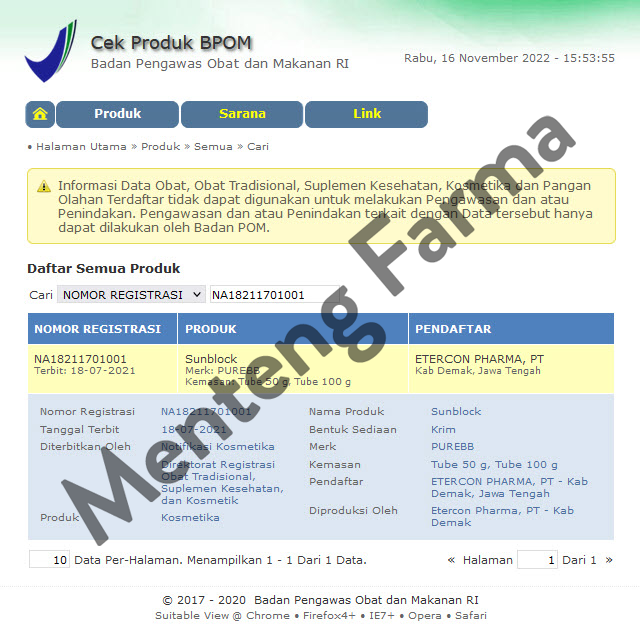 Pure Baby Sunblock SPF 25 50 gr - Sunblock Khusus Baby dan Anak - Menteng Farma