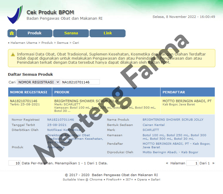 Scarlett Whitening Shower Scrub Jolly 300 ML - Sabun Mandi Dengan Buliran Scrub - Menteng Farma