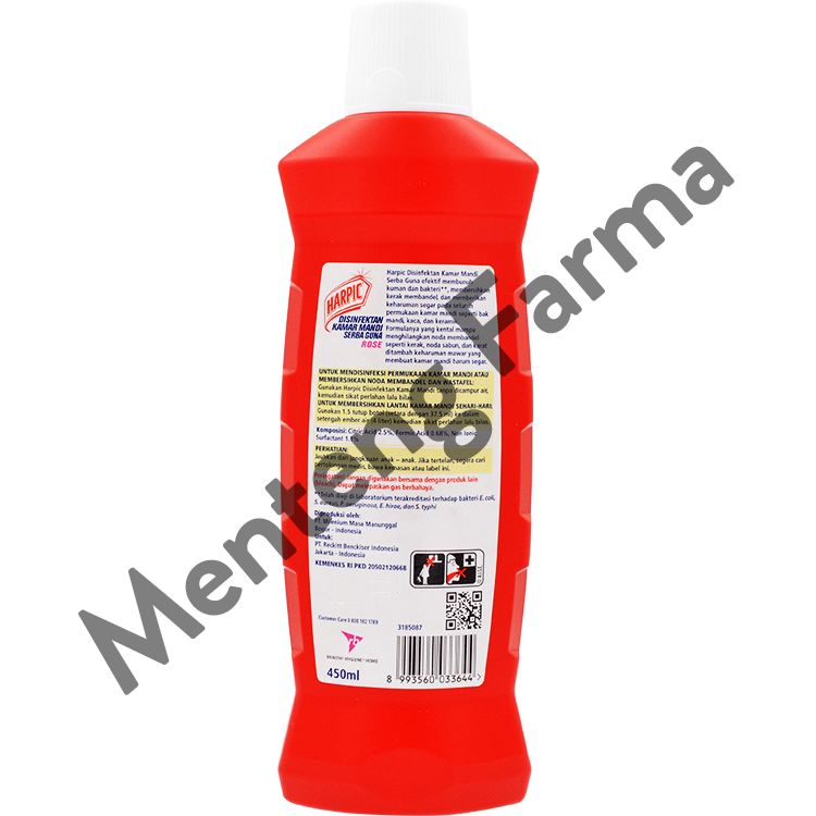 Harpic Rose Botol 450 ML - Pembersih Kamar Mandi Efektif Membunuh Kuman - Menteng Farma