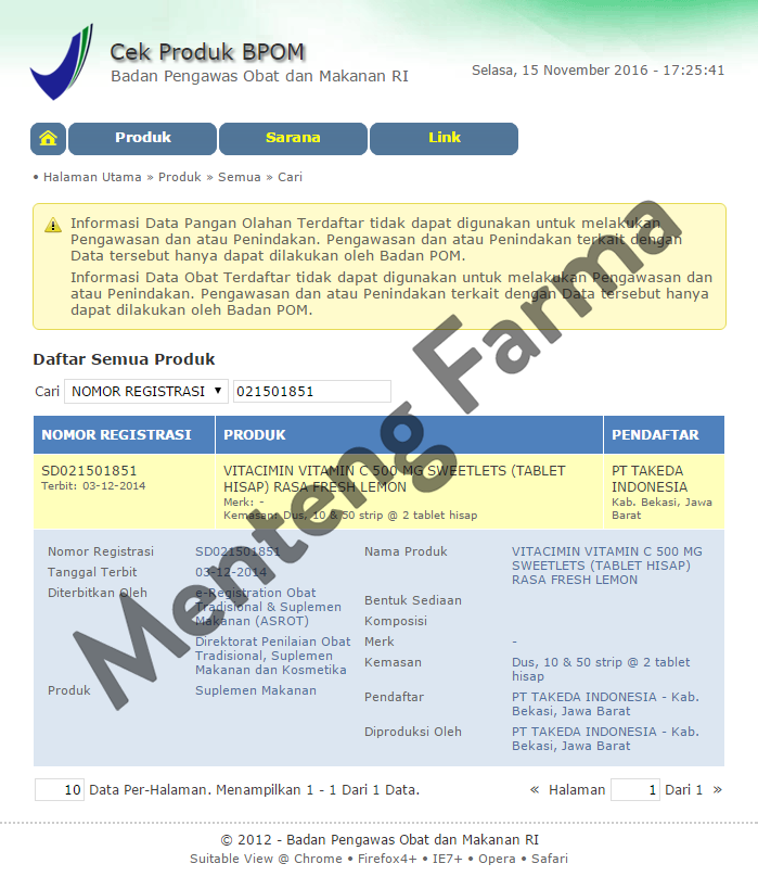 Tablet Hisap VITACIMIN Box Isi 50 Strip - Menteng Farma