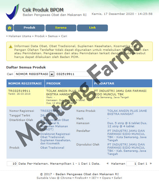 Tolak Angin Tablet Extra Hangat - Obat Gejala Masuk Angin - Menteng Farma