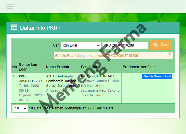 Antis Hand Sanitizer Spray 200 mL - Menteng Farma
