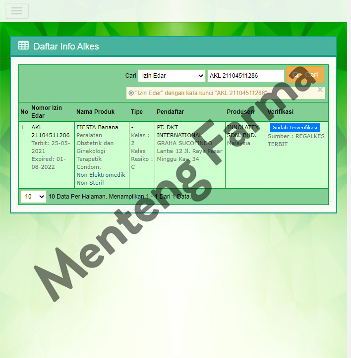 Kondom Fiesta Banana - Menteng Farma