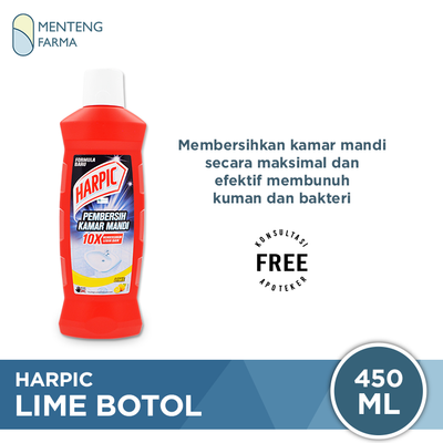 Harpic Lime Botol 450 ML - Pembersih Kamar Mandi Efektif Membunuh Kuman - Menteng Farma