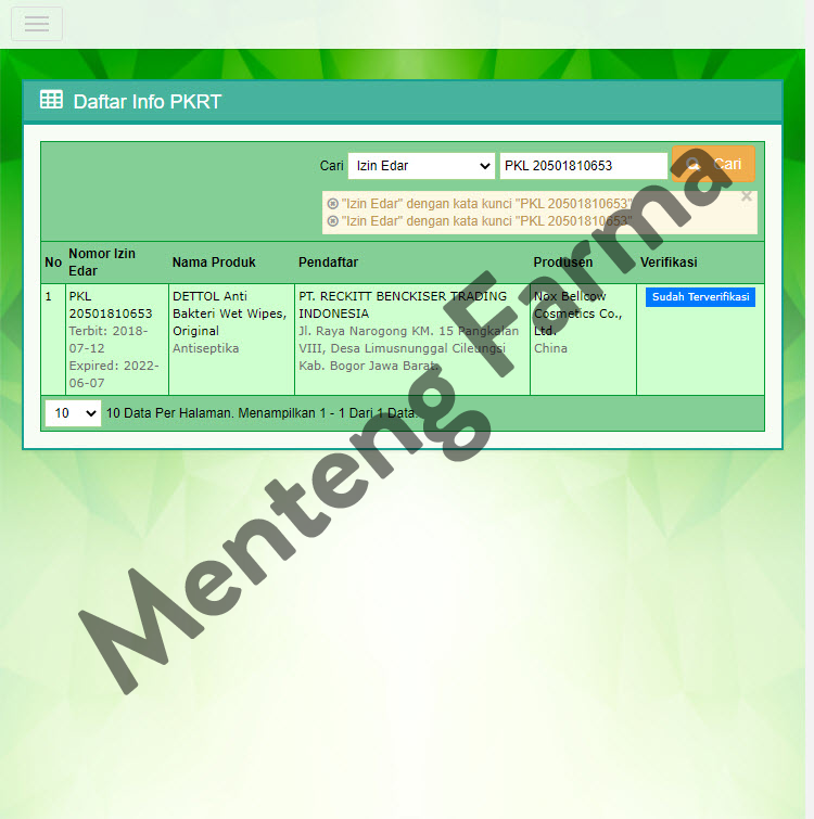 Dettol Anti Bakteri Wet Wipes Original Isi 50 Lembar - Menteng Farma