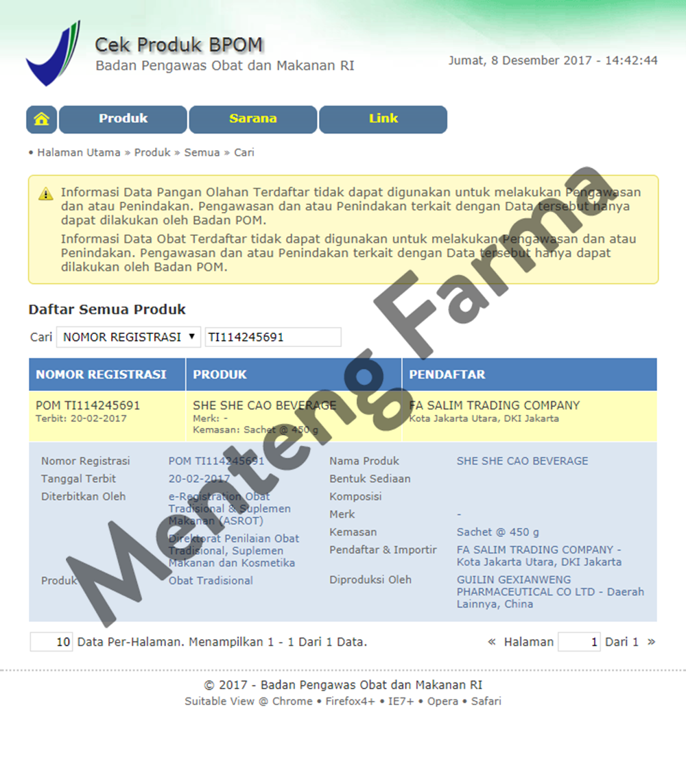 She She Cao Beverage - Meredakan Panas Dalam - Menteng Farma