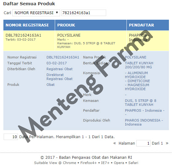 Polysilane Tablet Kunyah - Obat Sakit Maag, Kembung, Asam Lambung Naik - Menteng Farma