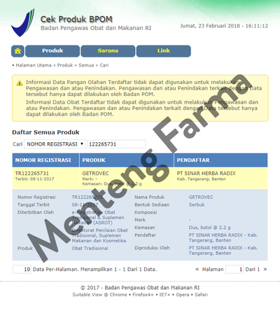 Getrovec Spray - Obat Panas Dalam Dan Sariawan - Menteng Farma