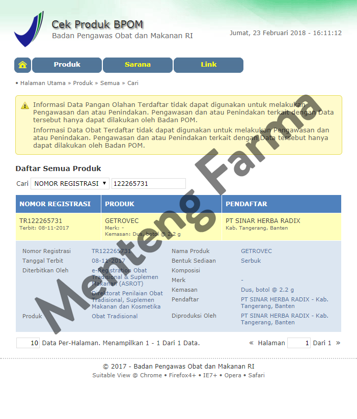 Getrovec Spray - Obat Panas Dalam Dan Sariawan - Menteng Farma