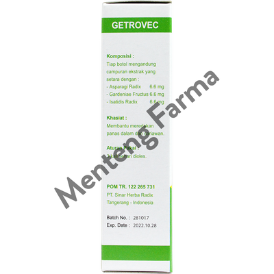 Getrovec Spray - Obat Panas Dalam Dan Sariawan - Menteng Farma
